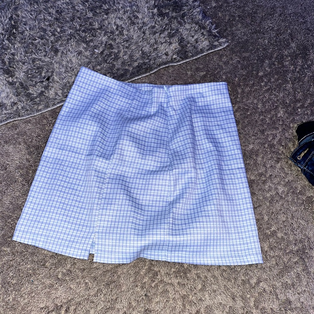Plaid blue and white skirt